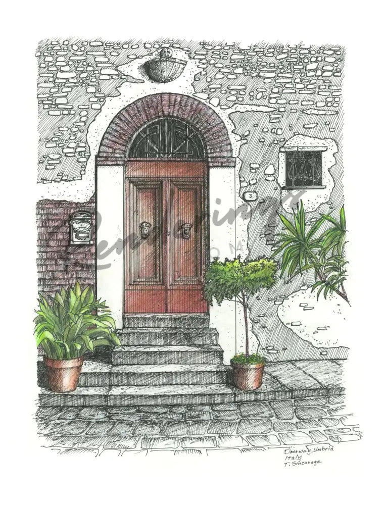 Door Umbria Italy Art Prints