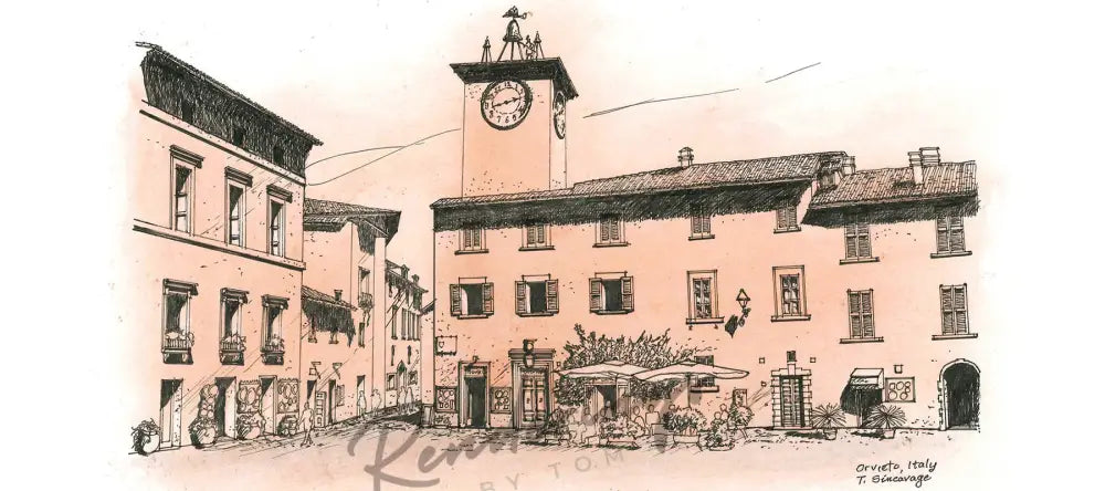 Piazza Del Duomo In Orvieto Italy Art Prints